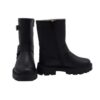 Stivale in pelle con anello laterale e zip