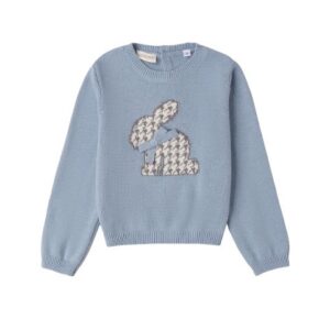 Maglione con coniglietto pied de poule