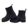 Stivaletto in pelle con elastci laterali e zip