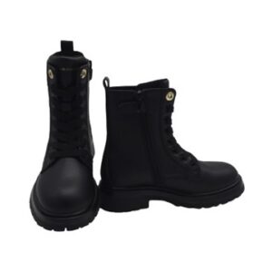 Anfibio in eco pelle con logo lacci e zip