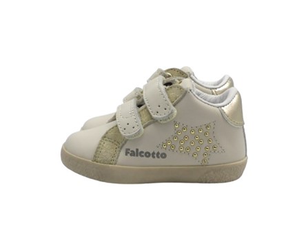 Sneaker primo passo in pelle con doppio velcro