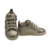 Sneaker primo passo in pelle laminata e micro glitter