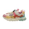 Sneaker in tessuto tecnico ed eco pelle con lacci elastici