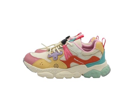 Sneaker in tessuto tecnico ed eco pelle con lacci elastici