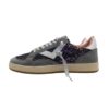 Sneaker in camoscio e glitter con lacci