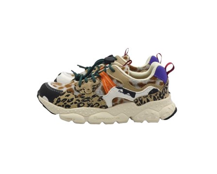 Sneaker in tessuto peluche ed eco pelle con lacci elastici