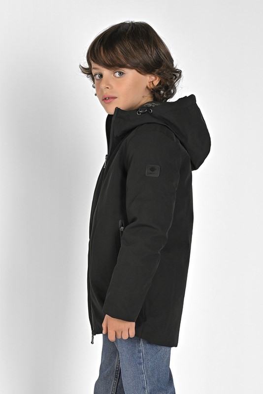 Giubbotto in tessuto tecnico con cappuccio