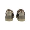 Sneaker primo passo in pelle laminata e glitter con velcro