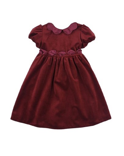 Vestito in velluto manica a palloncino