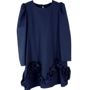 Vestito con rouches al fondo