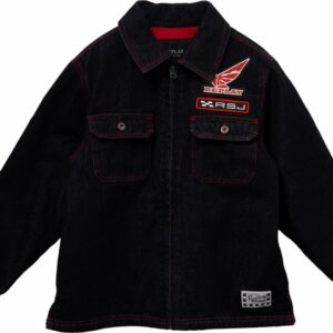 Giubbino in denim imbottito con patch sul retro