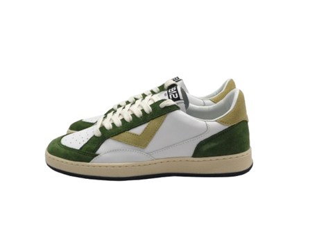 Sneaker in pelle e camoscio con lacci