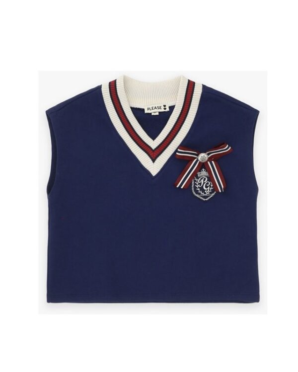 Gilet in felpa con collo smacchinato