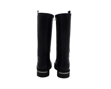 Stivale alto in pelle con zip