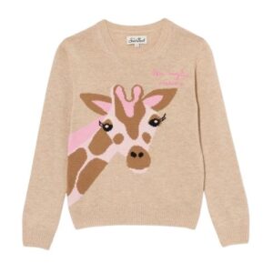 Maglione ricamo giraffa non voglio crescere
