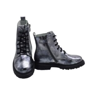 Anfibio in eco pelle laminata con lacci e zip