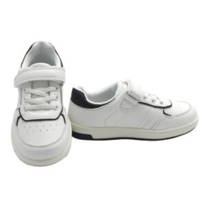 Sneaker in eco pelle con velcro e lacci
