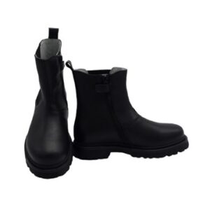 Stivaletto in pelle con elastci laterali e zip