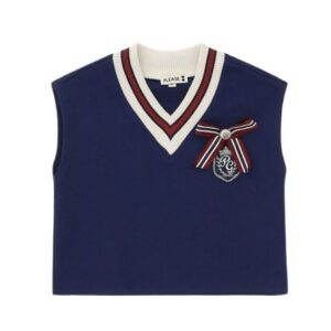 Gilet in felpa con collo smacchinato