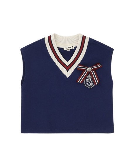 Gilet in felpa con collo smacchinato