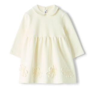 Vestito in felpa con fiori al fondo