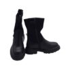 Stivale in eco pelle e gambale elasticizzato con zip