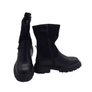 Stivale in eco pelle e gambale elasticizzato con zip