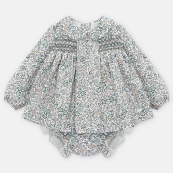 Completo vestitino con coulotte e giacchino con trecce