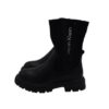 Stivale in eco pelle e gambale elasticizzato con zip
