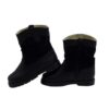 Stivaletto in pelle e velluto con zip