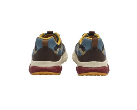 Sneaker in tessuto tecnico ed eco pelle con lacci elastici