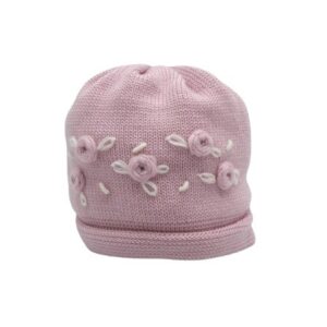Cappello con roselline ricamate