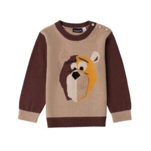 Maglione bicolor con orso