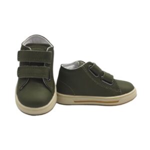 Sneaker primo passo in pelle con doppio velcro