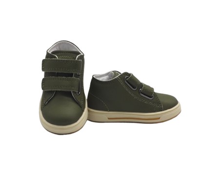 Sneaker primo passo in pelle con doppio velcro