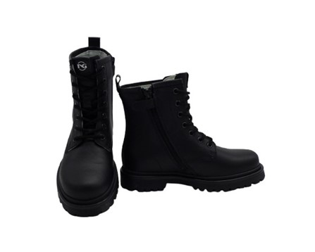 Anfibio in pelle con lacci e zip