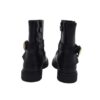 Stivaletto in pelle con fibbia laterale e zip