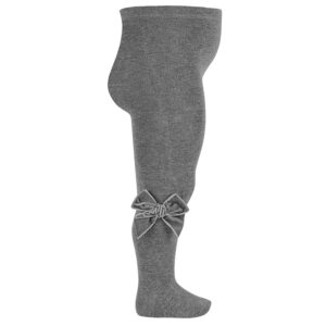 Calza in caldo cotone con fiocco in velluto laterale