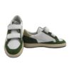 Sneaker in pelle e camoscio con doppio velcro