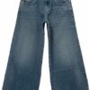 Pantalone in denim gamba larga