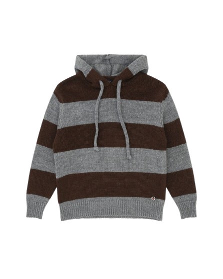 Maglione con cappuccio a righe