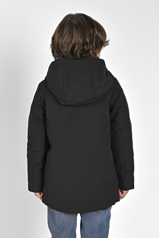 Giubbotto in tessuto tecnico con cappuccio