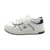Sneaker in eco pelle con velcro e lacci