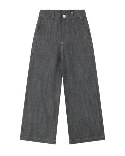 Pantalone in denim leggero gamba larga