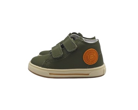 Sneaker primo passo in pelle con doppio velcro