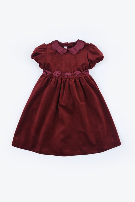 Vestito in velluto manica a palloncino