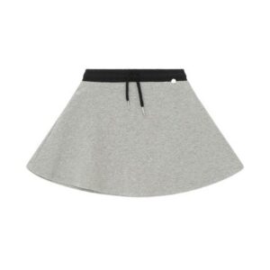 Gonna corta in felpa con cinto a contrasto