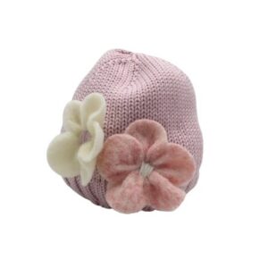 Cappello con fiori in panno