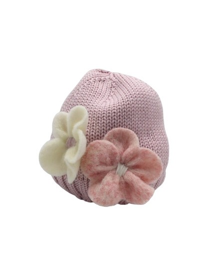 Cappello con fiori in panno