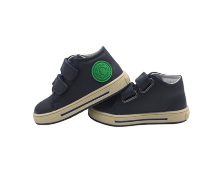 Sneaker primo passo in pelle con doppio velcro